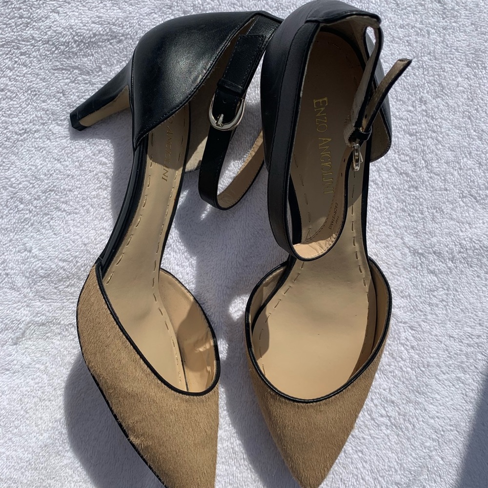 Pony hair, kitten heel pump